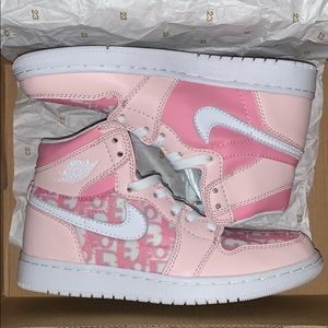 SOLD Custom Pink Dior Jordan 1’s